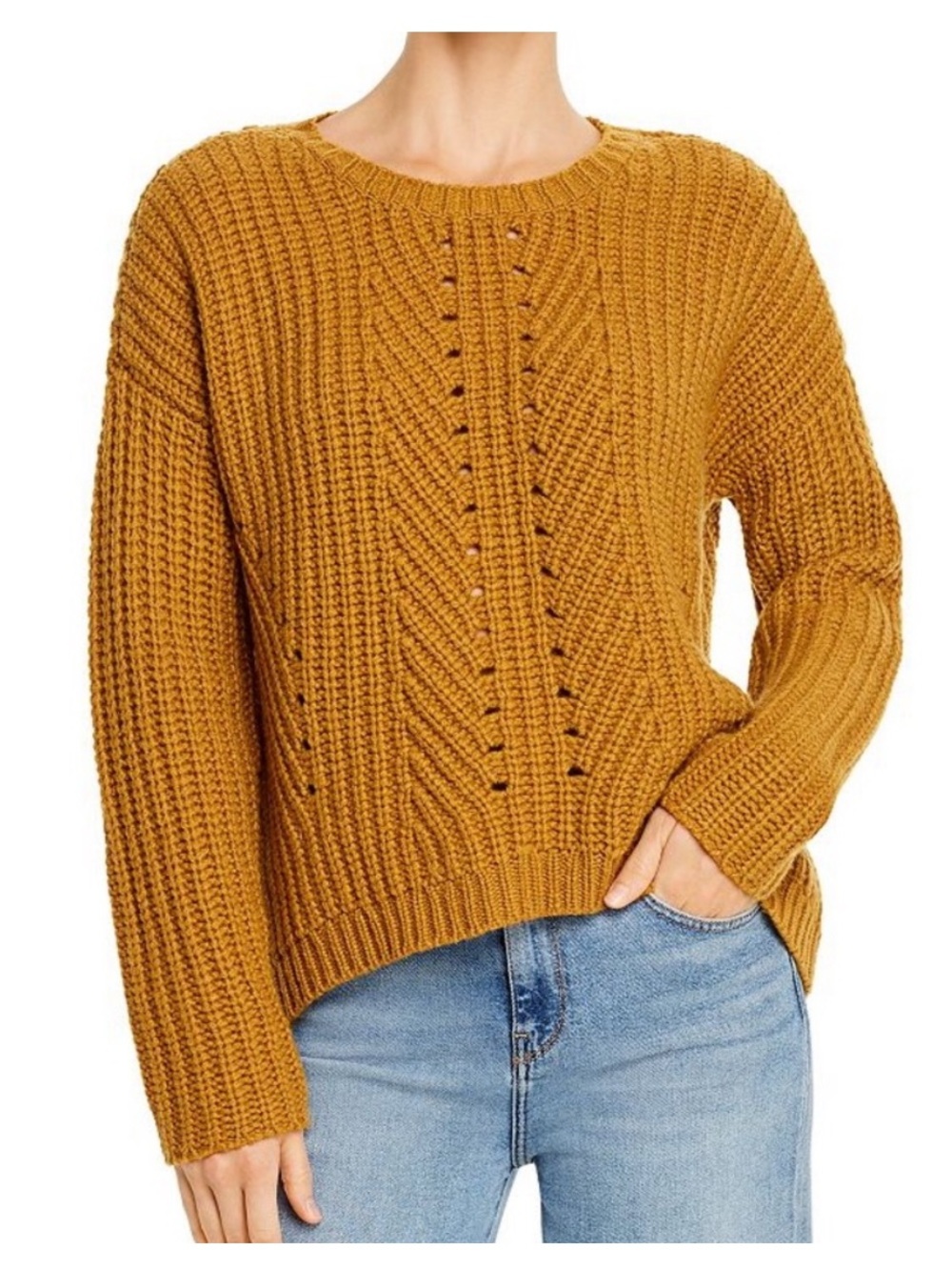 EILEEN FISHER  $478 Lofty Recycled Cashmere Wool Blend Box Top Sweater Arnica L
